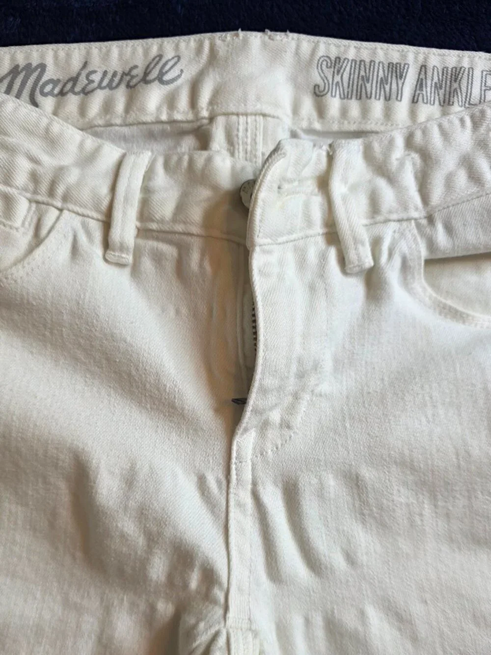 Madewell Skinny Ankle White Jeans, Size 24